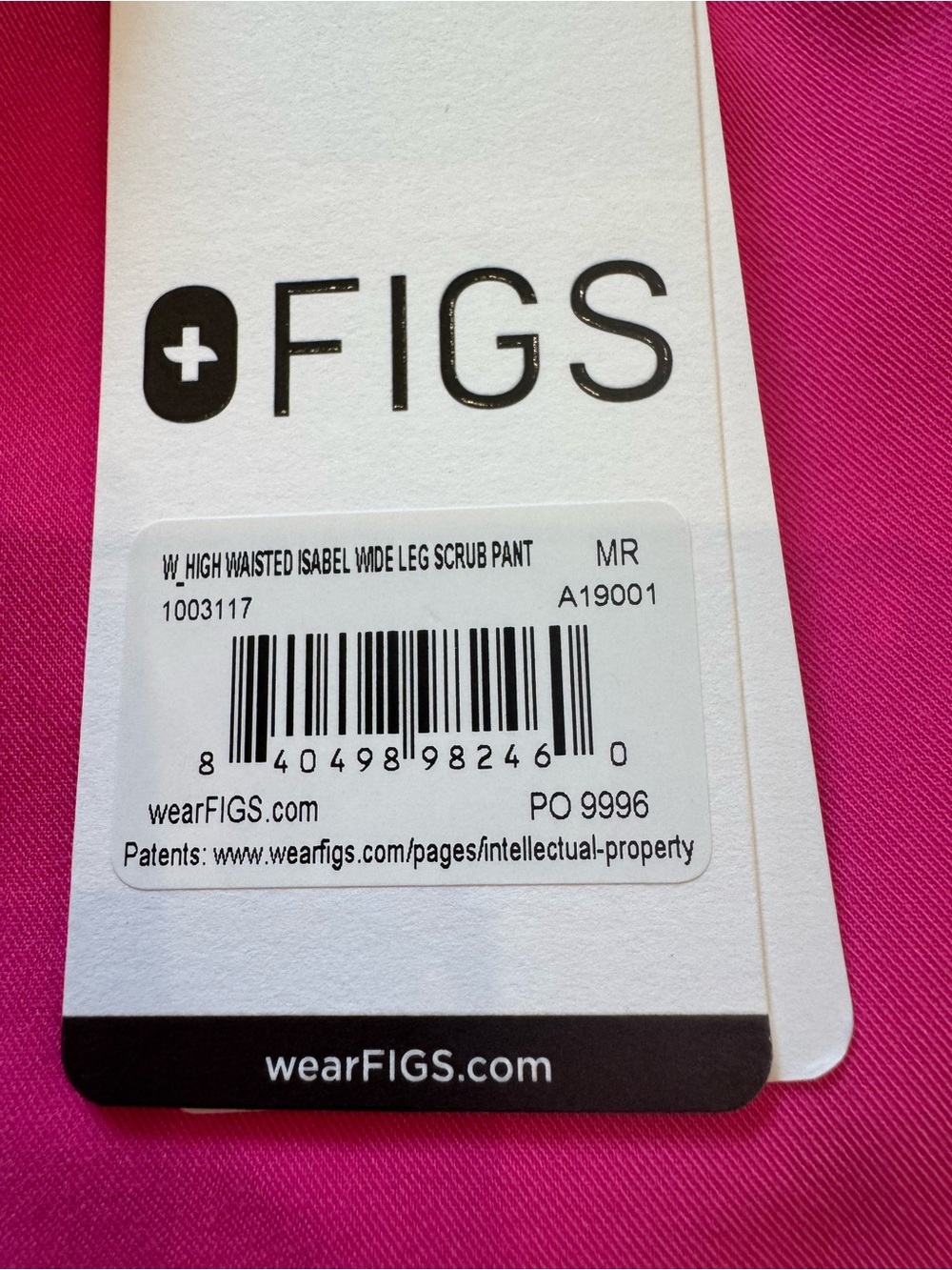 Figs Isabel Wide Leg Scrub Pants - Rapid Response Pink Size MR - Picture 3 of 5